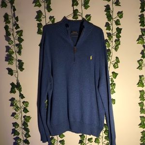 New blue polo zip up